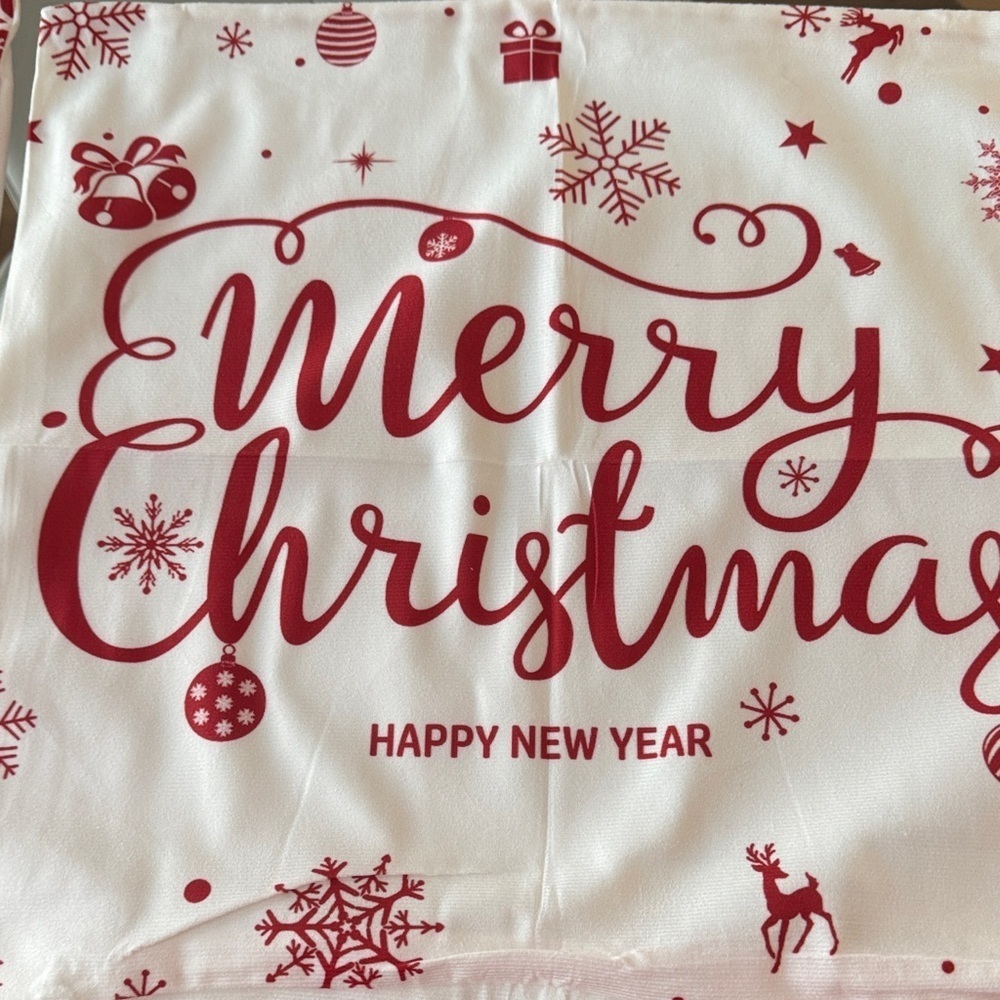 Festive Red and White Christmas Pillow Covers - Picture 5 of 7